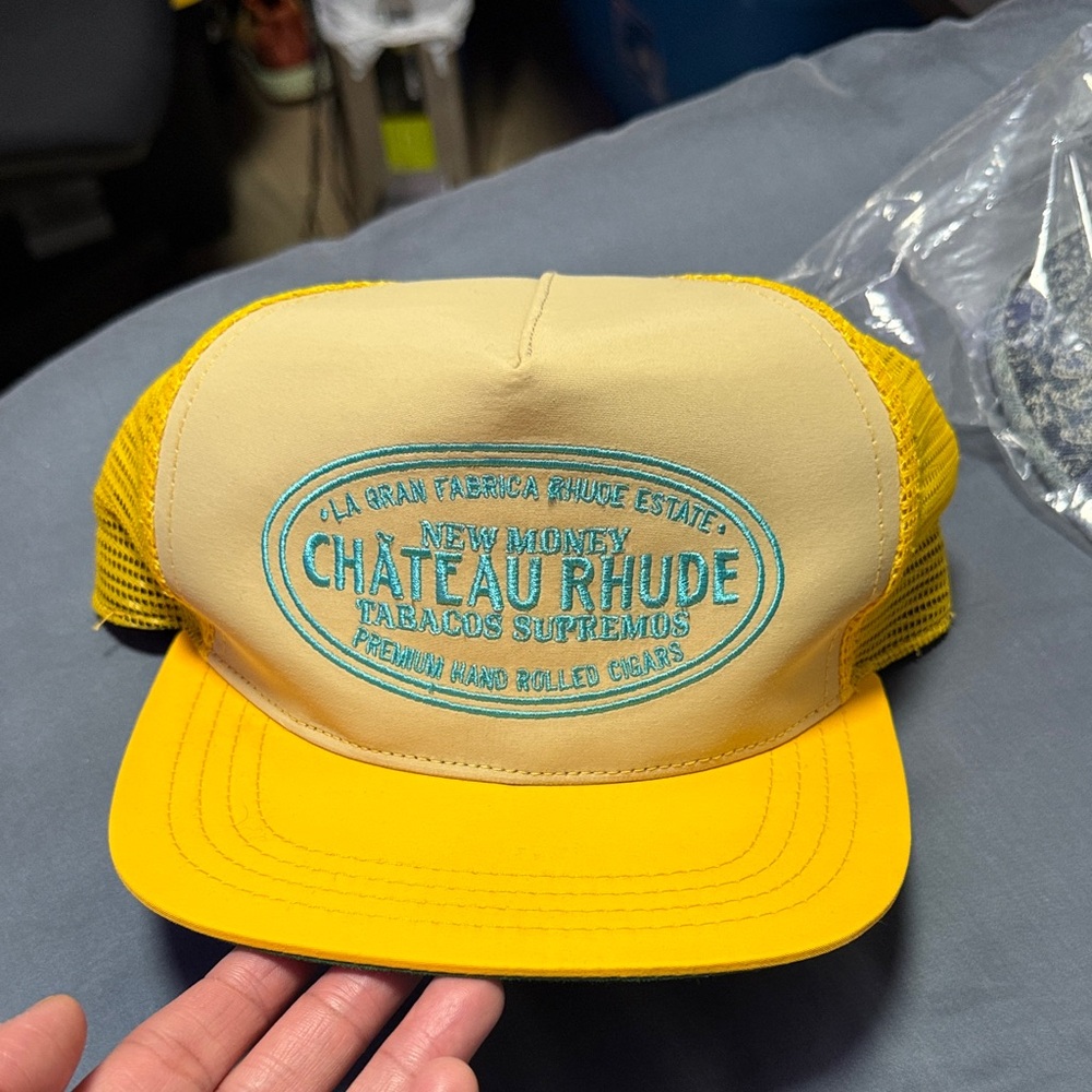 New | Rhude - “Chateau Rhude Tabacos Supremos” Trucker snapback hat - O/S